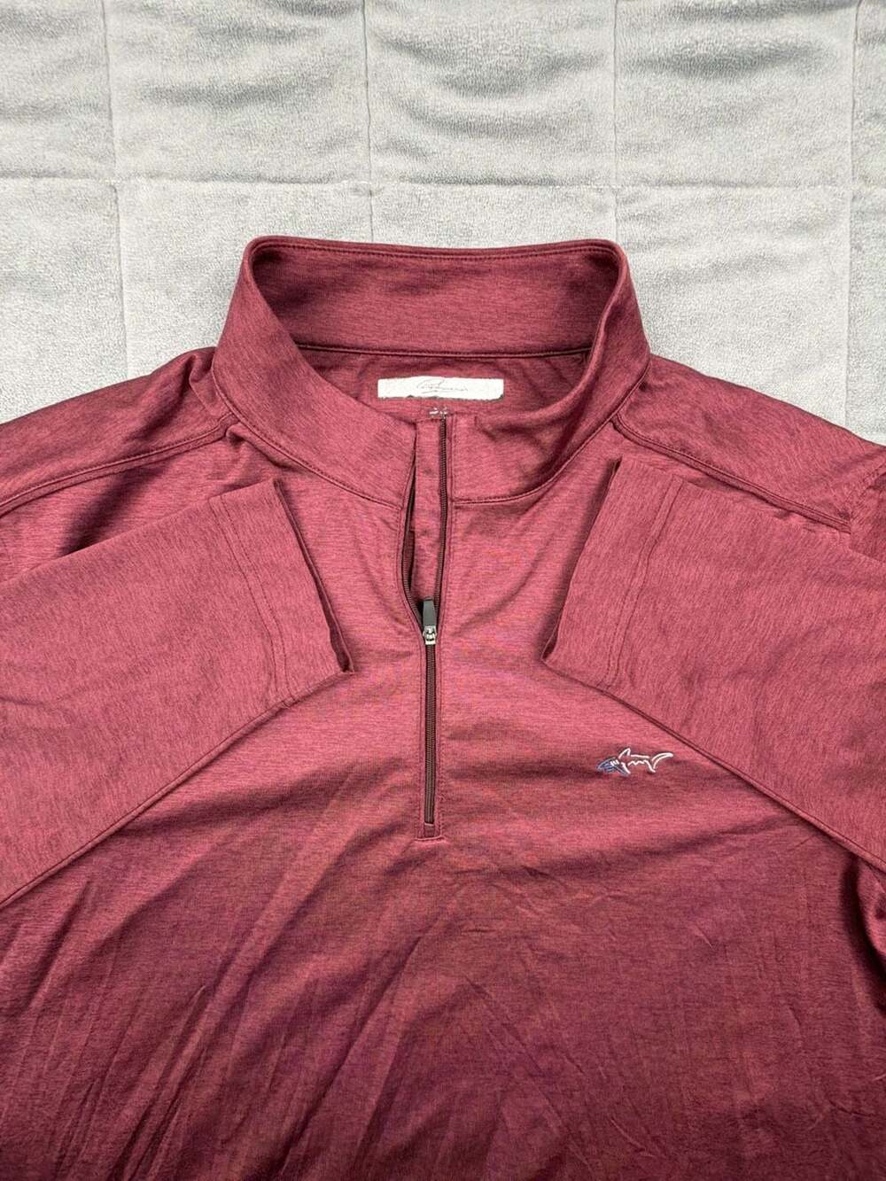 Greg Norman Men's ML75 Performance Stretch 1/4 Zip Pullover in Heather Maroon